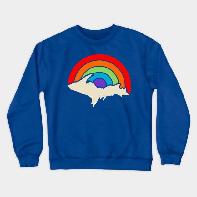 Rainbow Upper Peninsula Crewneck Sweatshirt by Bruce Brotherton